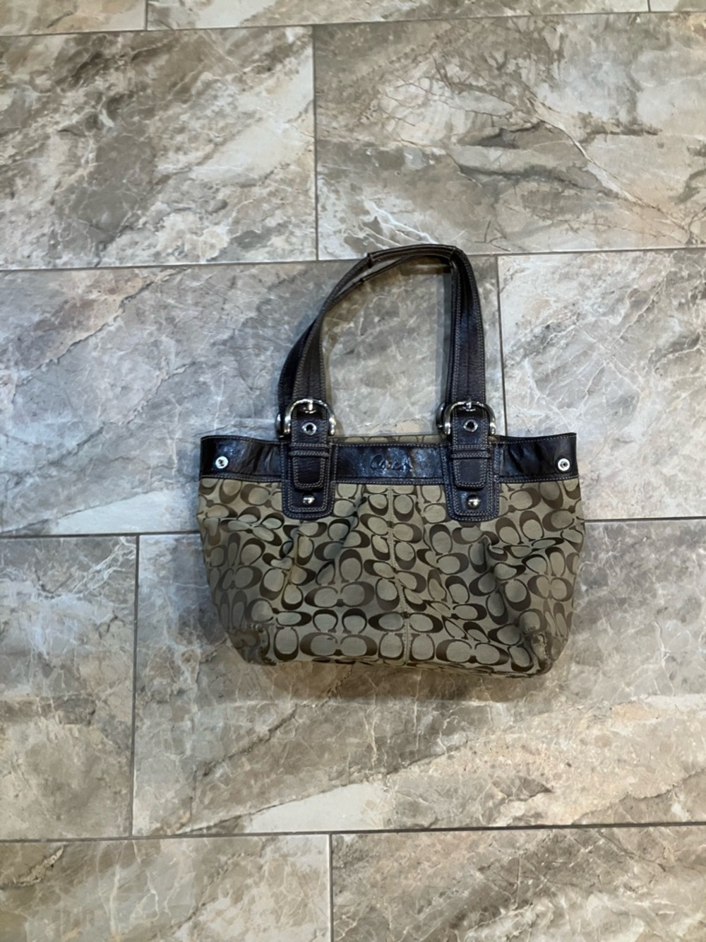 Coach Soho Signature Pleated Tote Bag